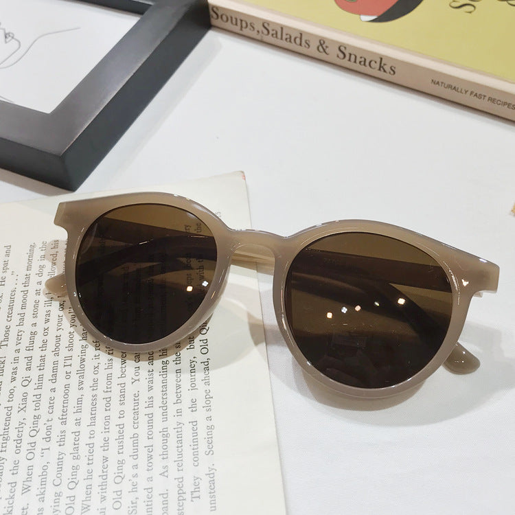 Korean Dazzling Retro Glasses Round Frame Sunglasses