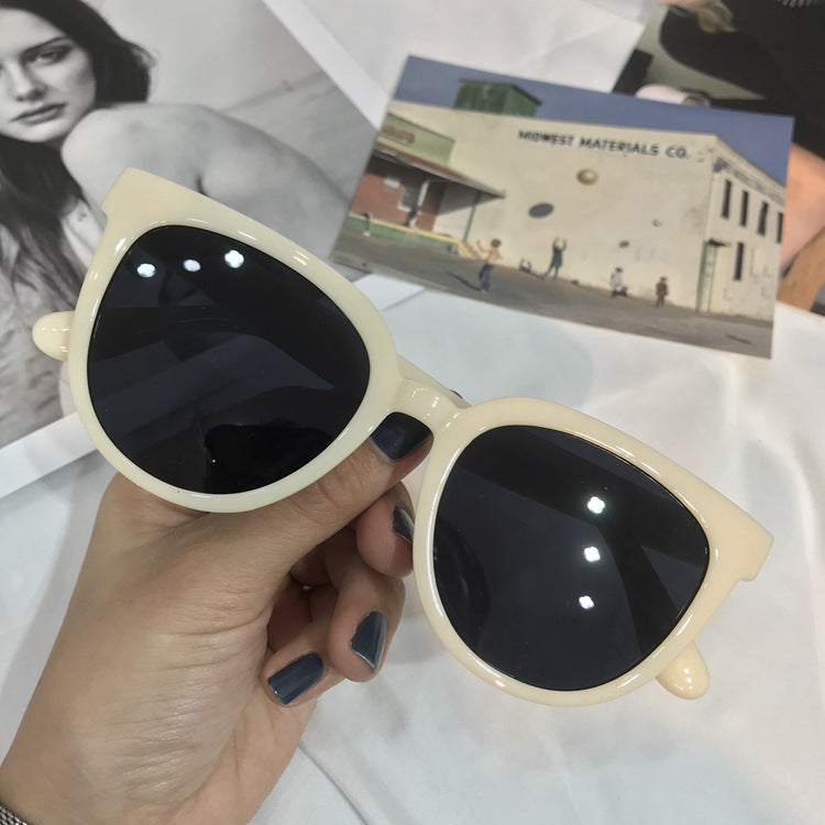 Korean Round Sunglasses Milk Tea Jelly Color  Sunglasses