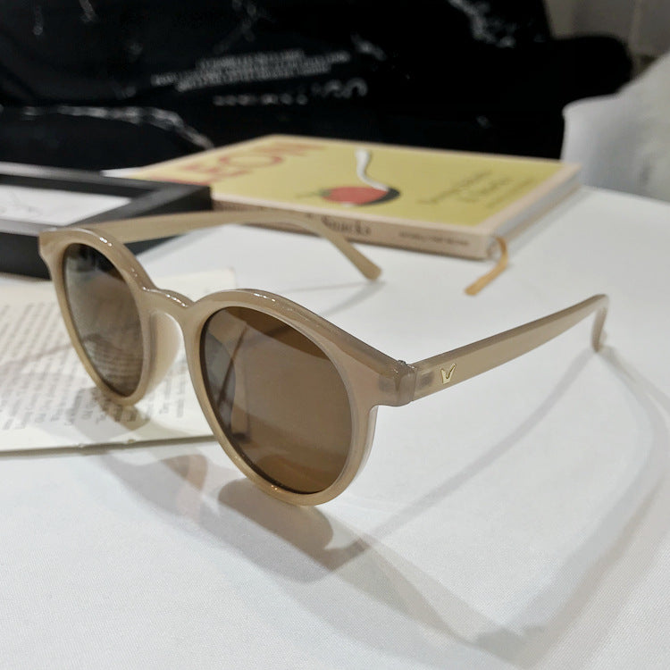 Korean Dazzling Retro Glasses Round Frame Sunglasses