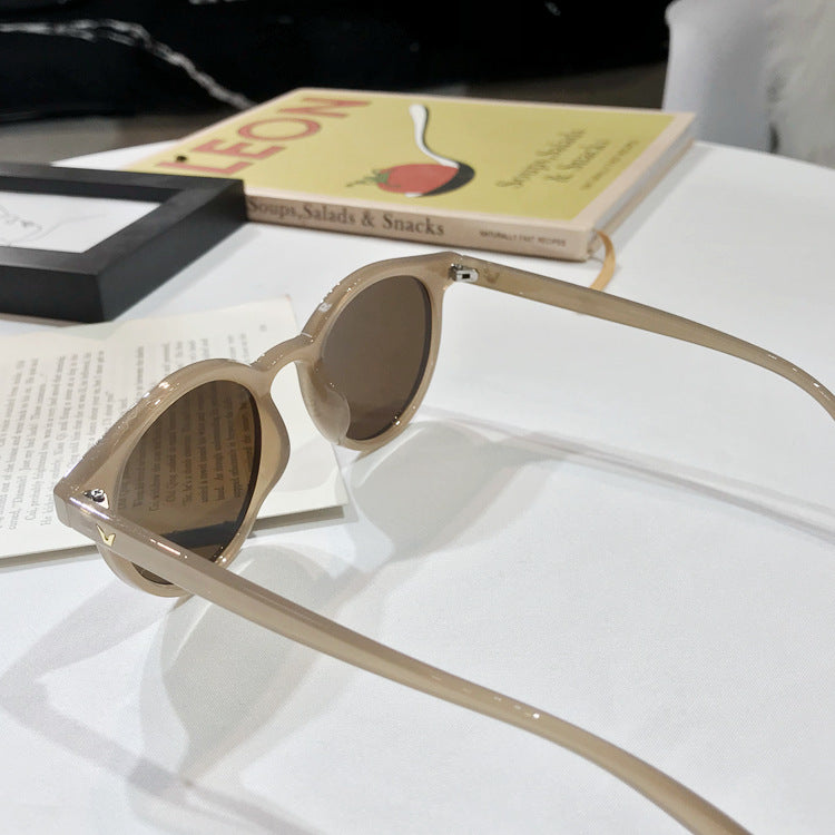 Korean Dazzling Retro Glasses Round Frame Sunglasses