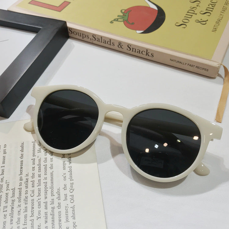 Korean Dazzling Retro Glasses Round Frame Sunglasses