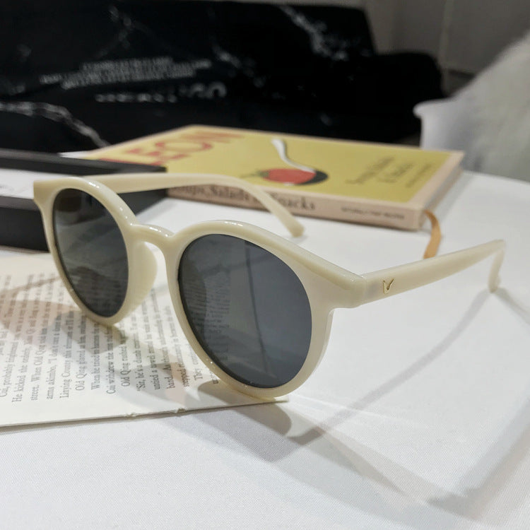 Korean Dazzling Retro Glasses Round Frame Sunglasses