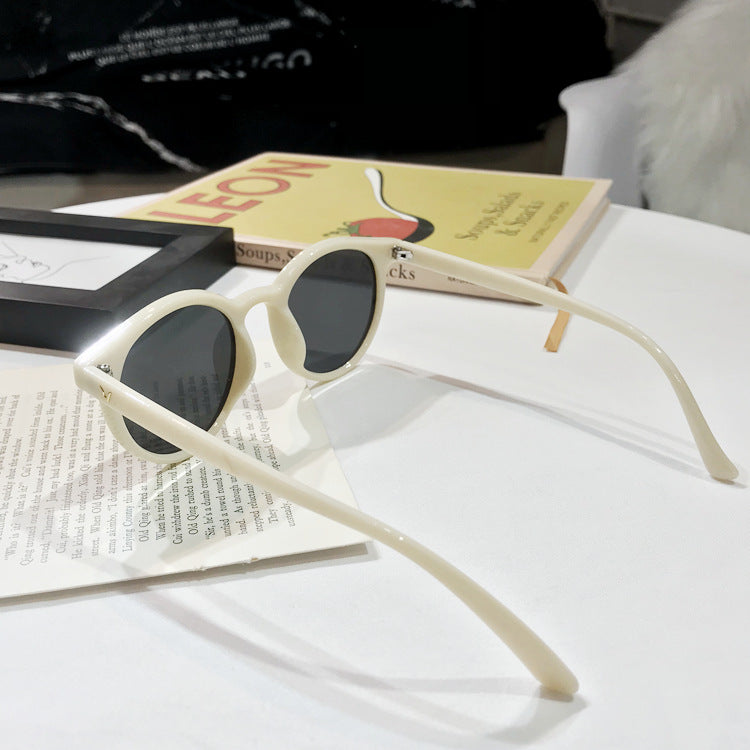 Korean Dazzling Retro Glasses Round Frame Sunglasses