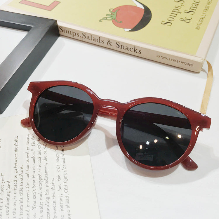 Korean Dazzling Retro Glasses Round Frame Sunglasses