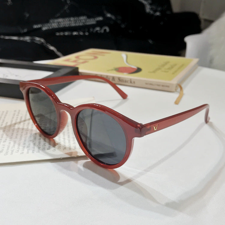 Korean Dazzling Retro Glasses Round Frame Sunglasses
