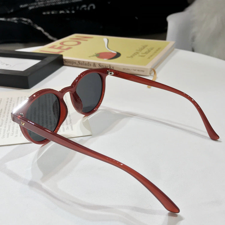 Korean Dazzling Retro Glasses Round Frame Sunglasses