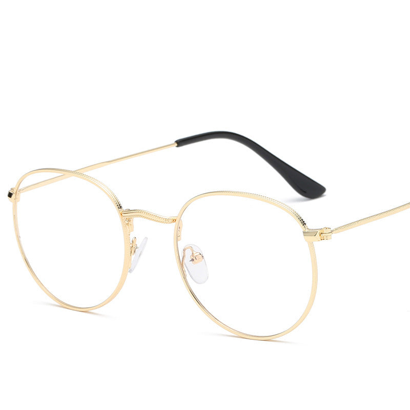 Round Frame Basic Metal Black Eyeglasses