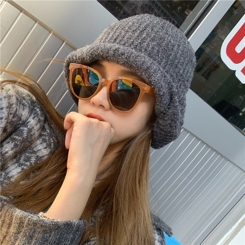 Korean Round Sunglasses Milk Tea Jelly Color  Sunglasses