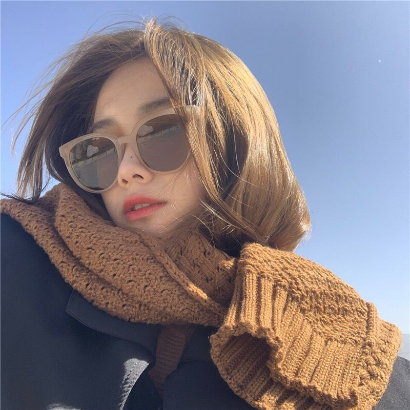 Korean Round Sunglasses Milk Tea Jelly Color  Sunglasses