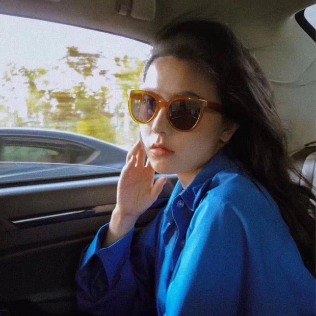 Korean Round Sunglasses Milk Tea Jelly Color  Sunglasses
