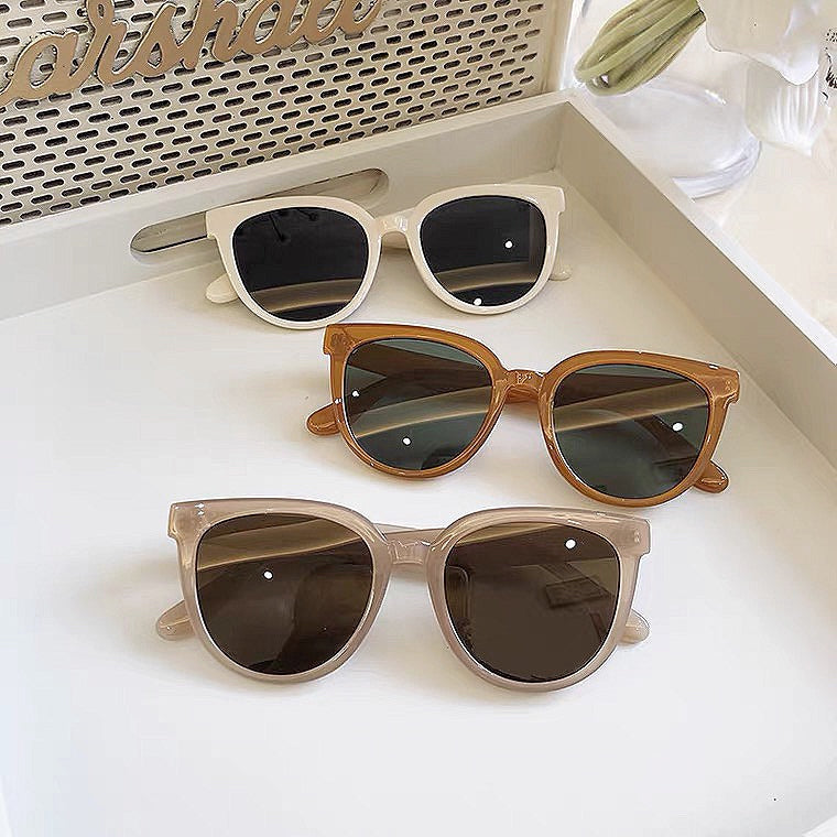 Korean Round Sunglasses Milk Tea Jelly Color  Sunglasses