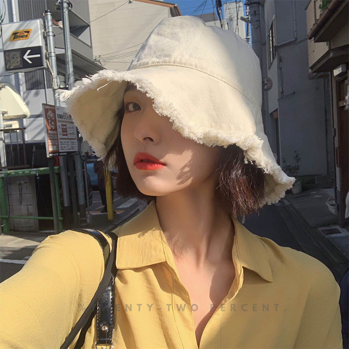 Distressed Edge Cotton Sun Protection Fisherman Hat