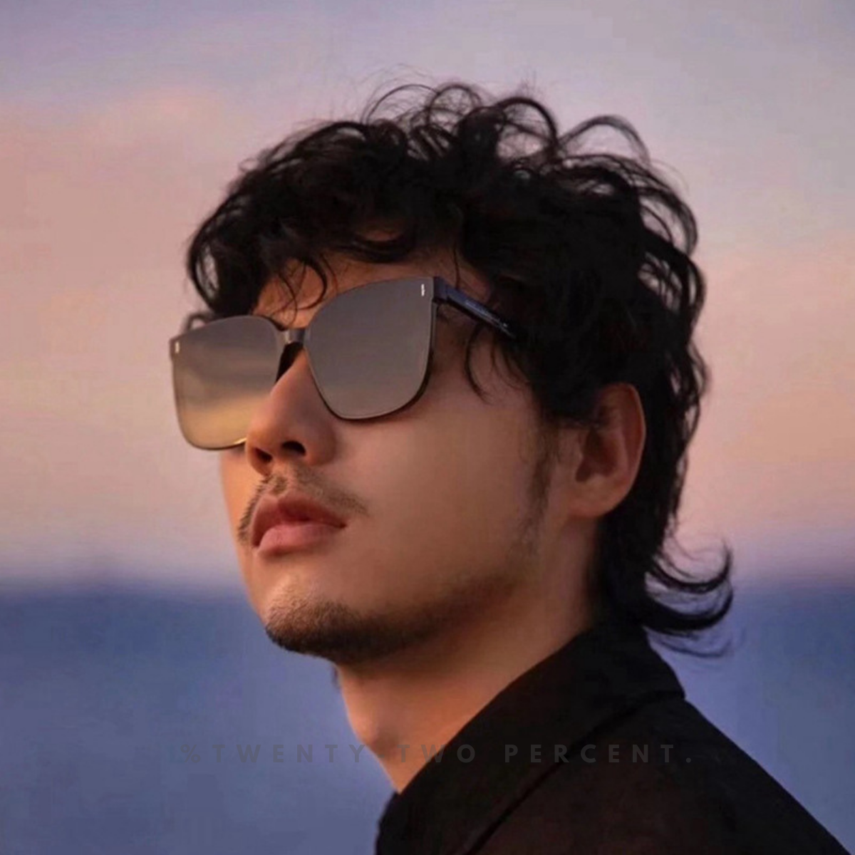 Korean Oversized Black Square Frame Sunglasses