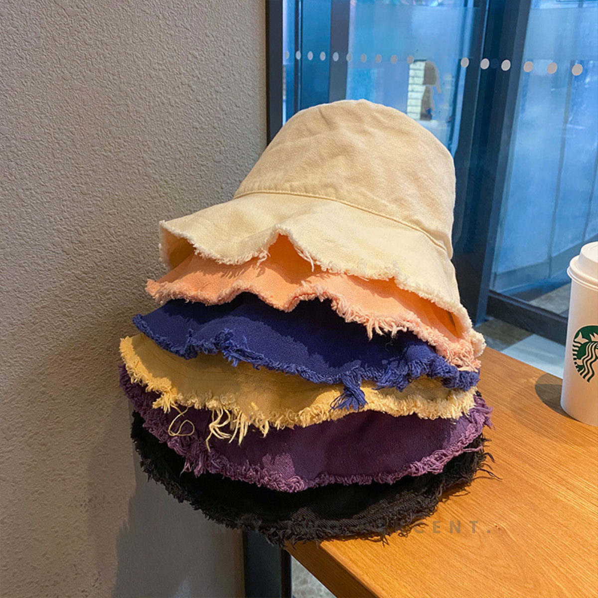 Distressed Edge Cotton Sun Protection Fisherman Hat