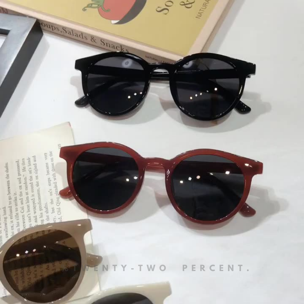 Korean Dazzling Retro Glasses Round Frame Sunglasses