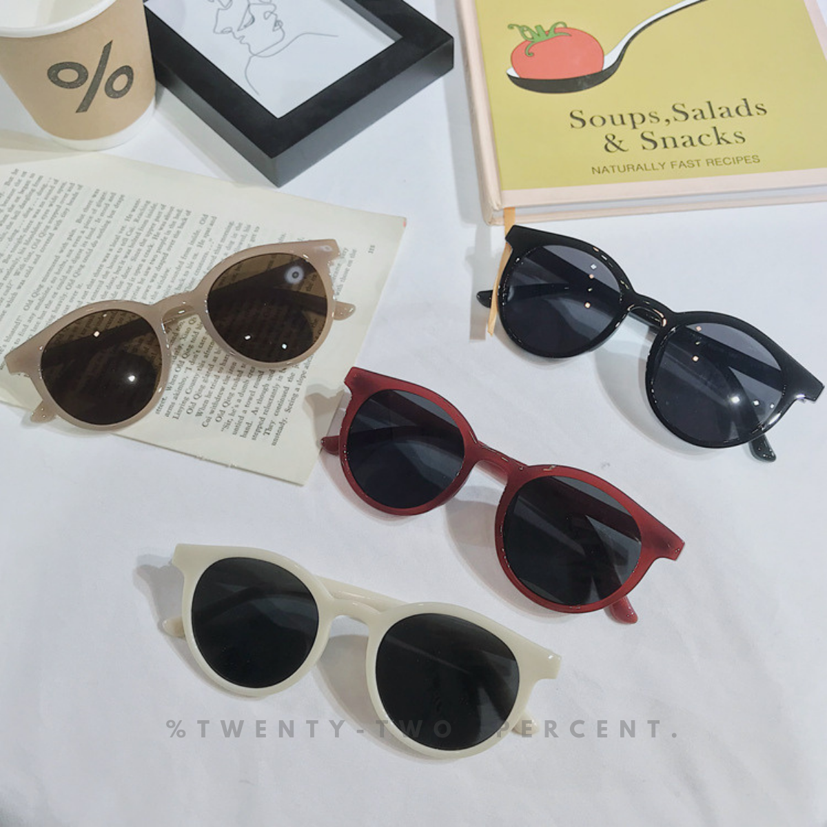 Korean Dazzling Retro Glasses Round Frame Sunglasses