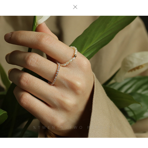 Natural Baroque White Pearl Ring Mini