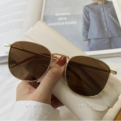 Korean Ricky Metal Large Frame Round  Round Sunglasses