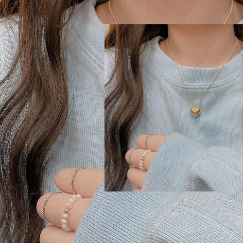 Natural Baroque White Pearl Ring Mini