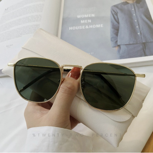 Korean Ricky Metal Large Frame Round  Round Sunglasses