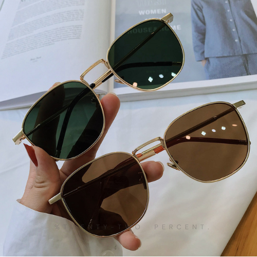 Korean Ricky Metal Large Frame Round  Round Sunglasses