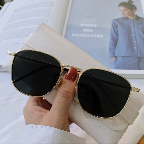 Korean Ricky Metal Large Frame Round  Round Sunglasses