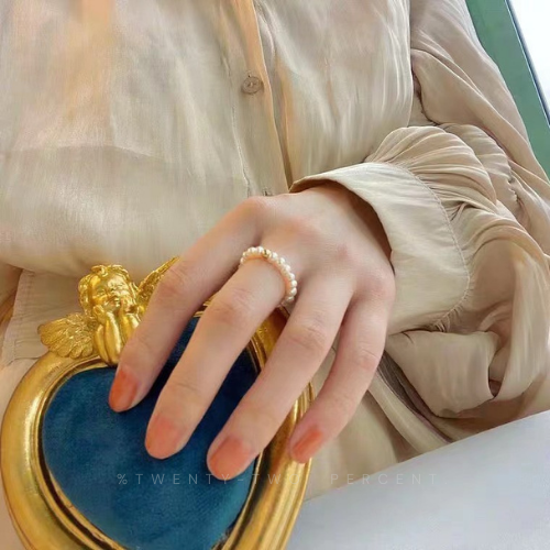 Natural Baroque White Pearl Ring Mini