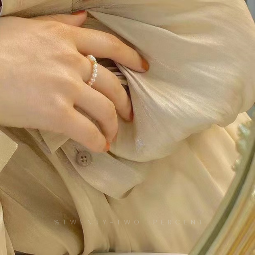 Natural Baroque White Pearl Ring Mini