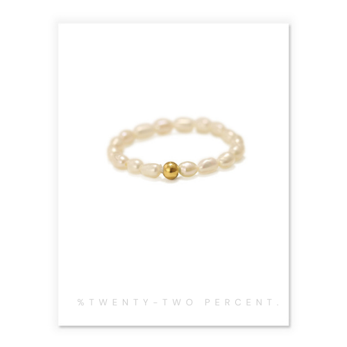 Natural Baroque White Pearl Ring Mini