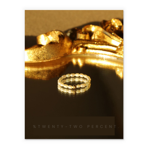 Natural Baroque White Pearl Ring Mini