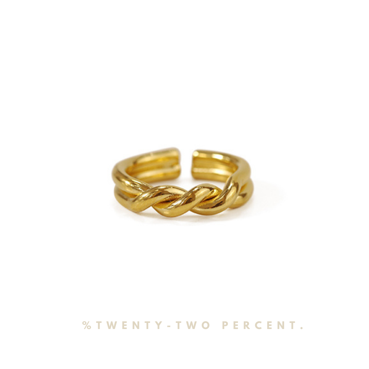 French Minimalist Twisted Design Open Gold Ring