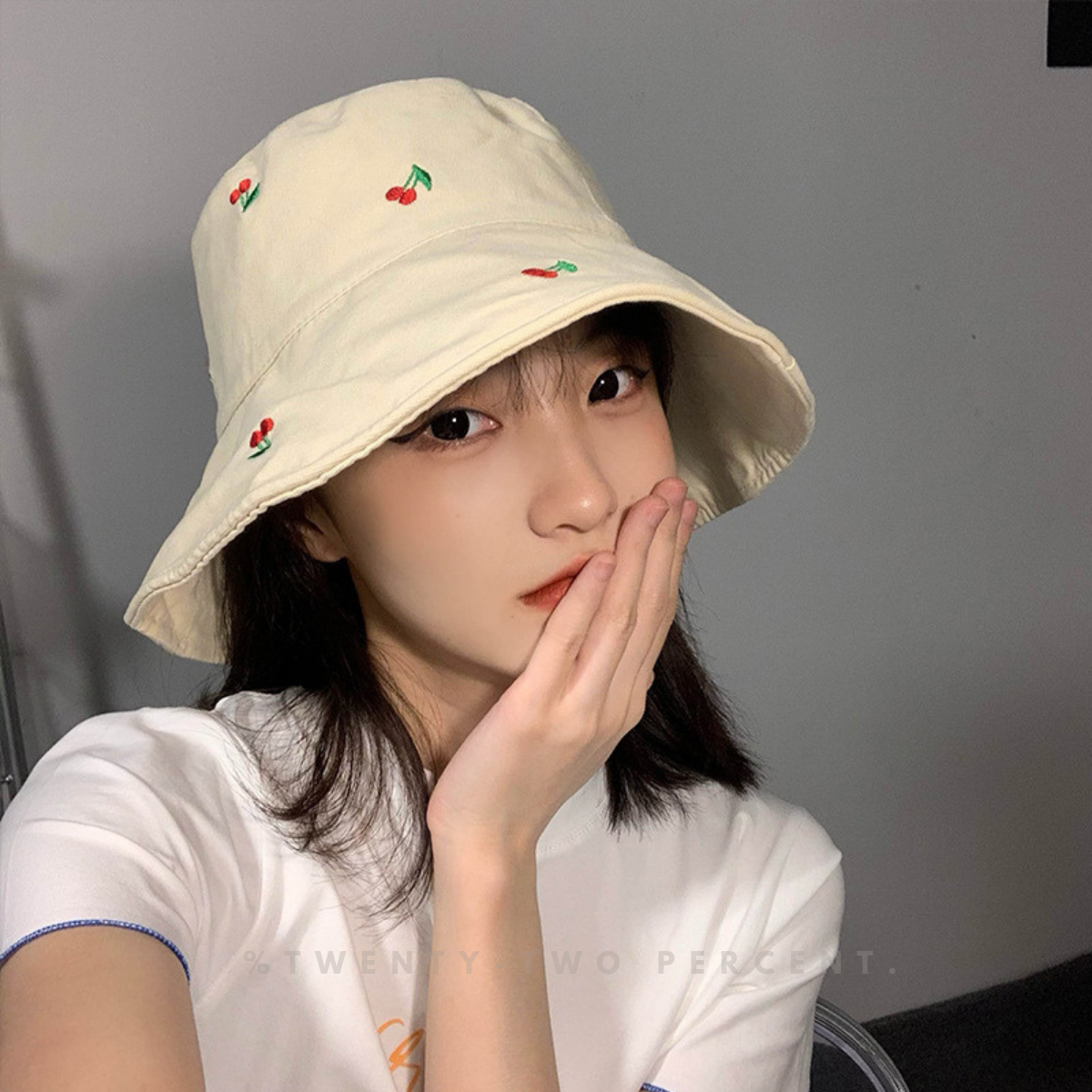 Cute Cherry Print Sun Protection Bucket Hat