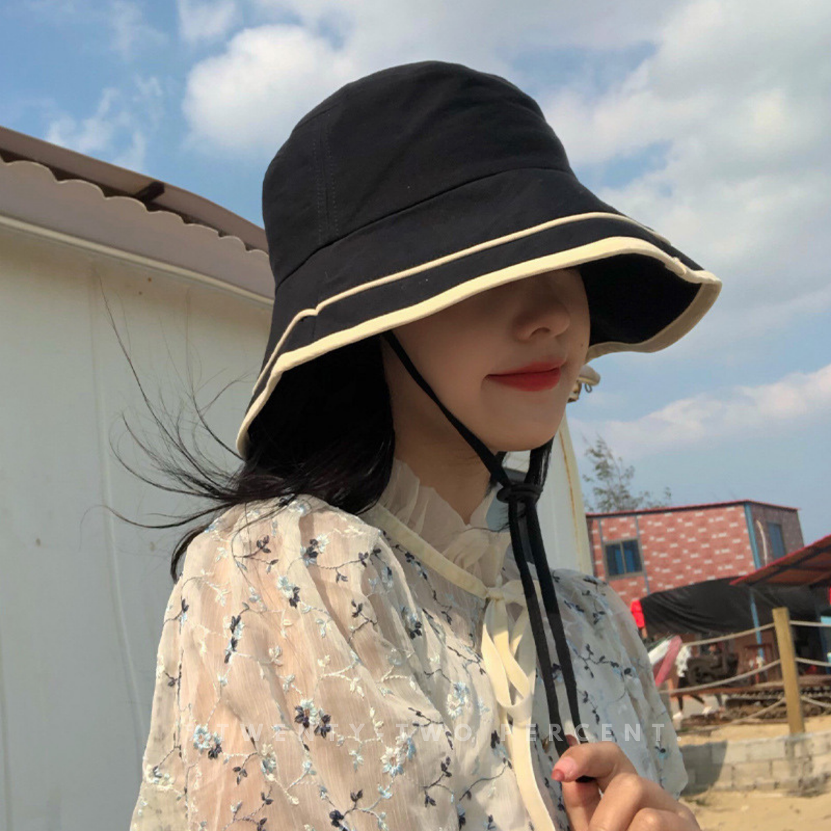 Striped Sun Hat UV Protection Bucket Hat