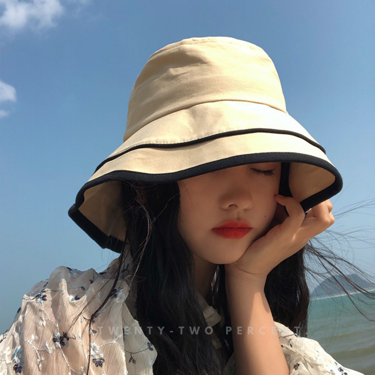 Striped Sun Hat UV Protection Bucket Hat