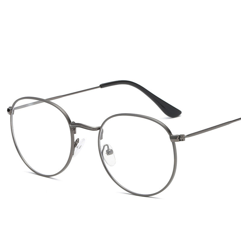 Round Frame Basic Metal Black Eyeglasses