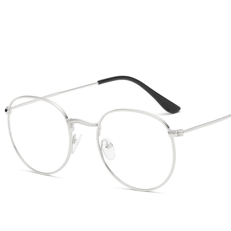 Round Frame Basic Metal Black Eyeglasses